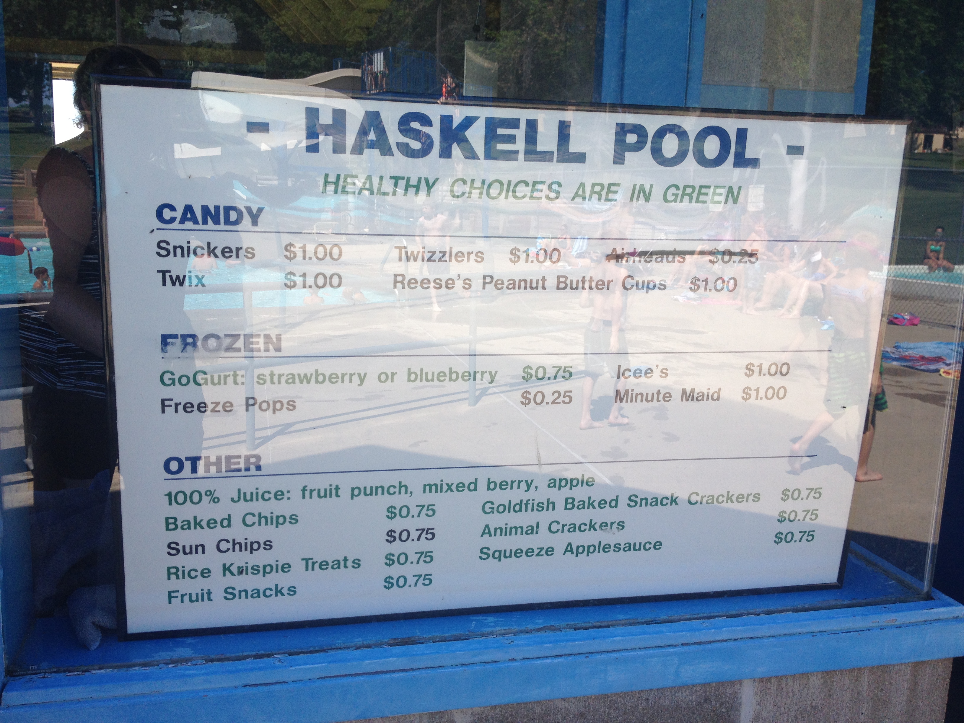 Moville's Haskell Pool concession signage